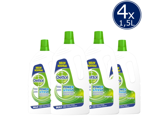 Dettol Allesreiniger Power & Fresh - Original - 1,5L x4