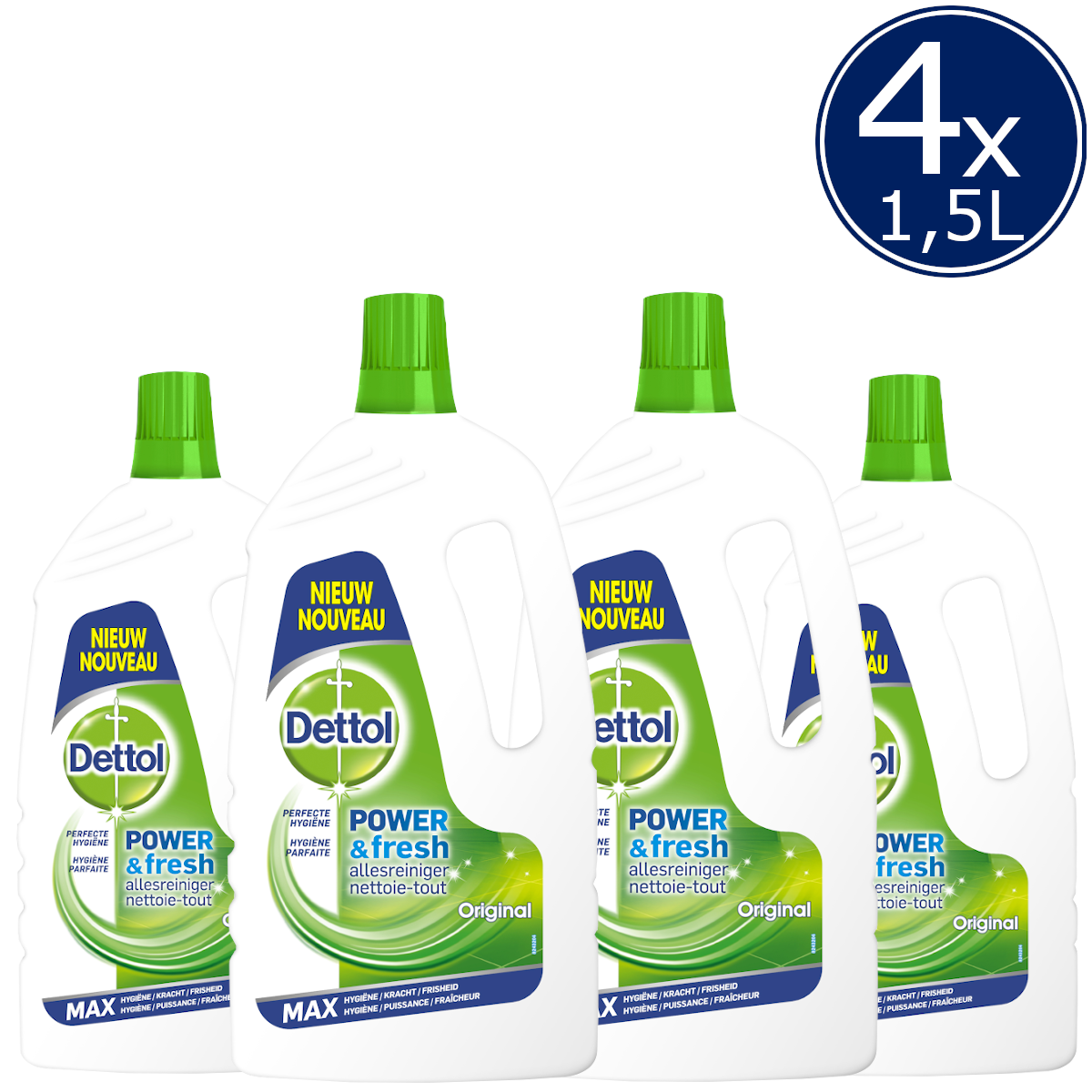 Dettol Allesreiniger Power & Fresh - Original - 1.5L x4