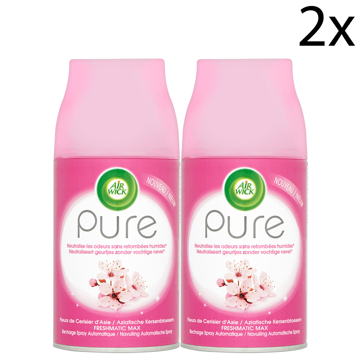 Air Wick Freshmatic Automatische Spray Luchtverfrisser - Pure Aziatische Kersenbloesem - Navulling 250ml x2
