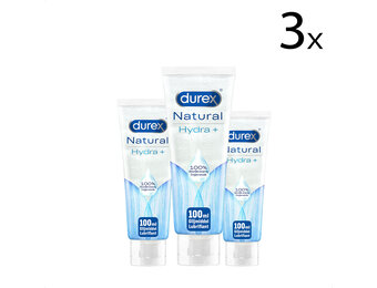 Durex Glijmiddel Natural - Hydraterend - 100% natuurlijk - 100ml x3