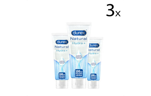 Durex Glijmiddel Natural - Hydraterend - 100% natuurlijk - 100ml x3