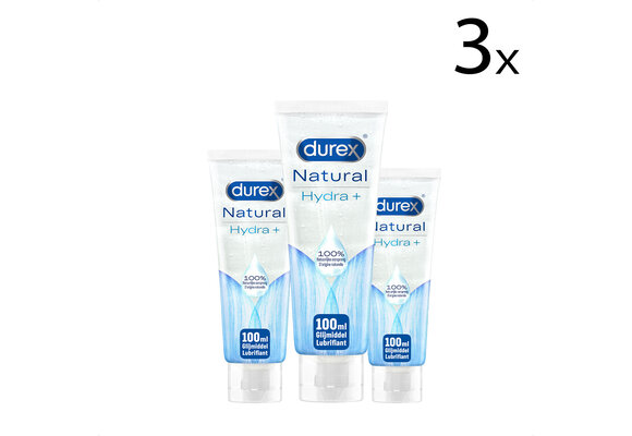 Durex Glijmiddel Natural - Hydraterend - 100% natuurlijk - 100ml x3