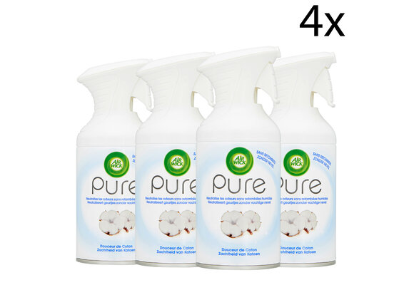 Air Wick Luchtverfrisser Spray - Pure Zachtheid van Katoen 250ml x4