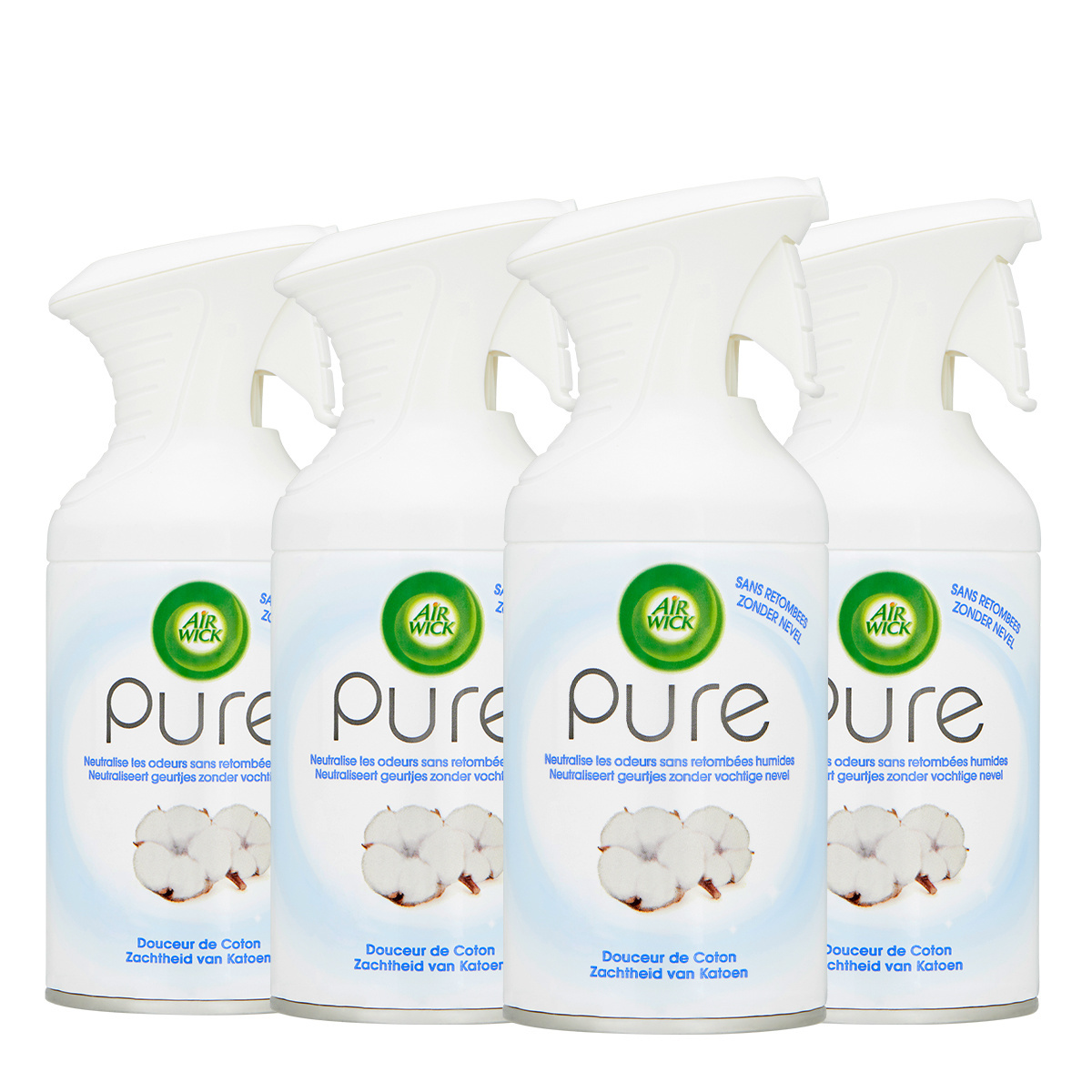 Air Wick Luchtverfrisser Spray - Pure Zachtheid van Katoen 250ml x4