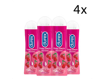 Durex Glijmiddel Crazy Cherry - Kers - waterbasis - 100ML x6