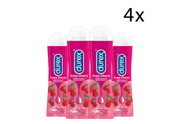 Durex Glijmiddel Crazy Cherry - Kers - waterbasis - 100ML x6