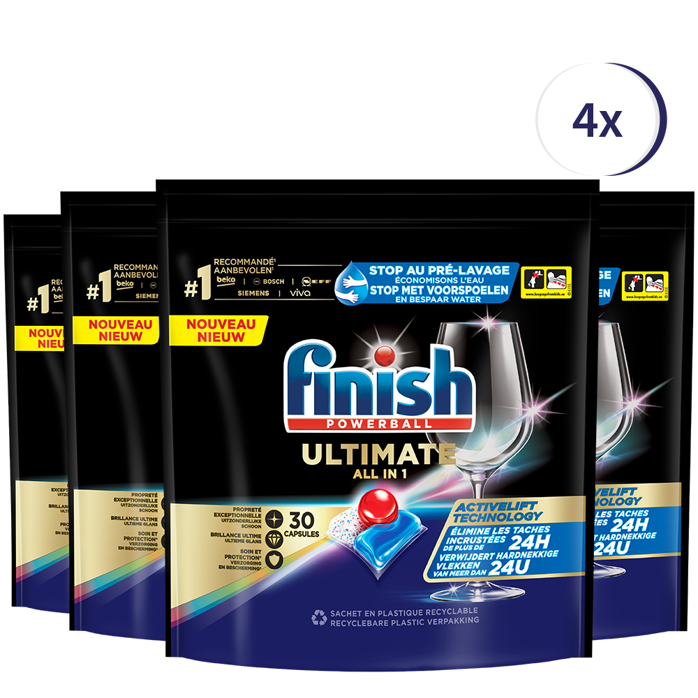 Finish Ultimate Regular Vaatwastabletten - 30 Stuks x4
