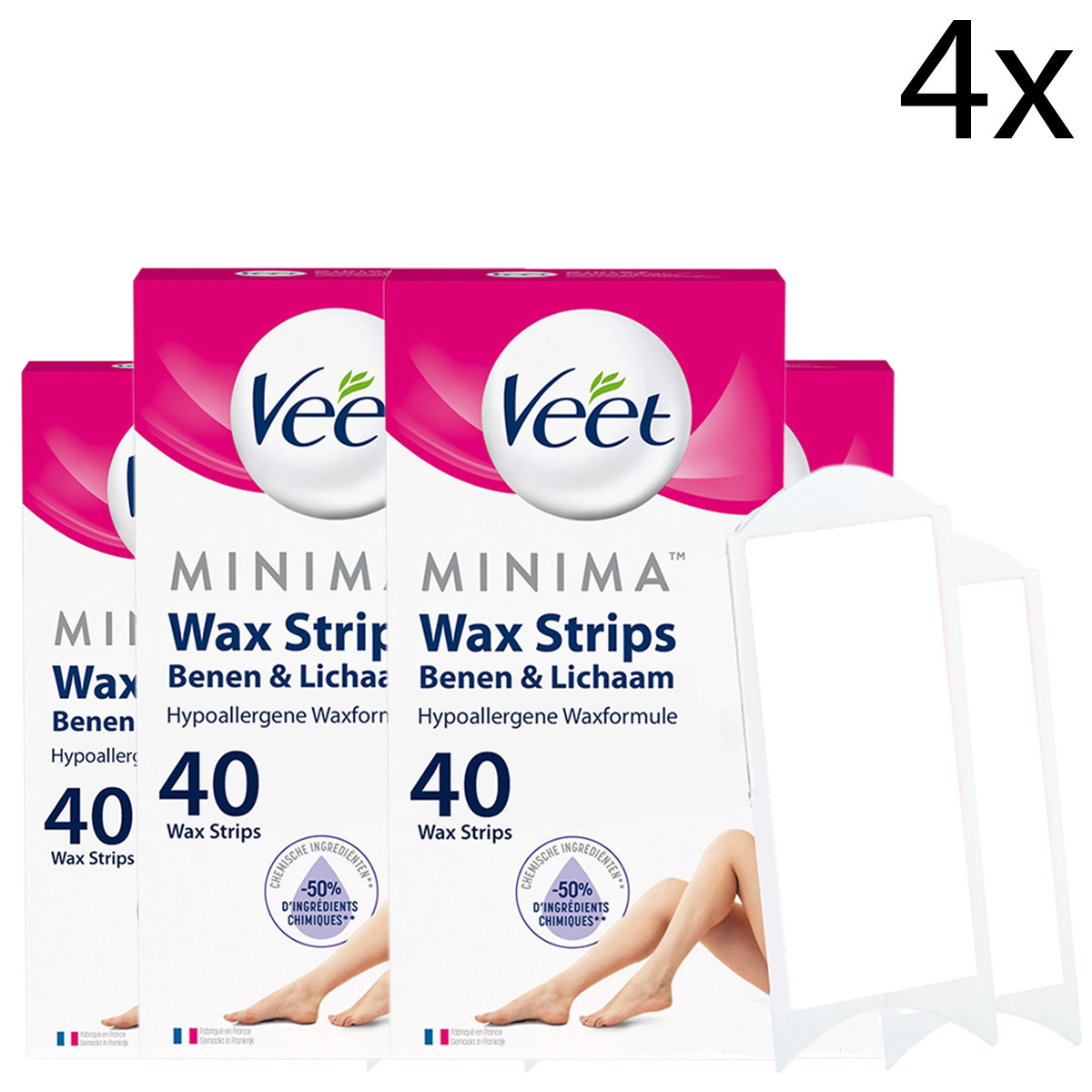 Veet Ontharingsstrips - Benen & Lichaam - Hypoallergene Minima - 40 stuks x6