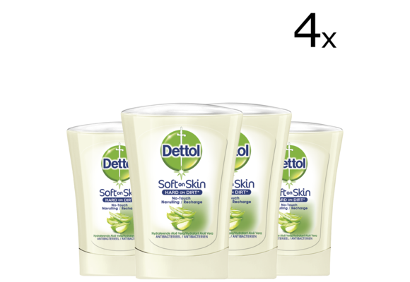 Dettol Handzeep No Touch Navulling - Aloe Vera - 250ml x4