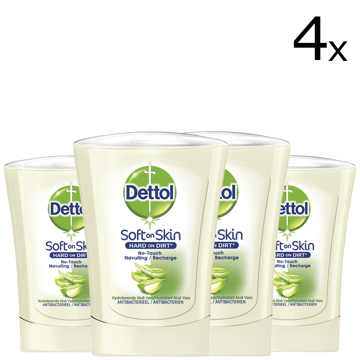 Dettol Handzeep No Touch Navulling - Aloe Vera - 250ml x4