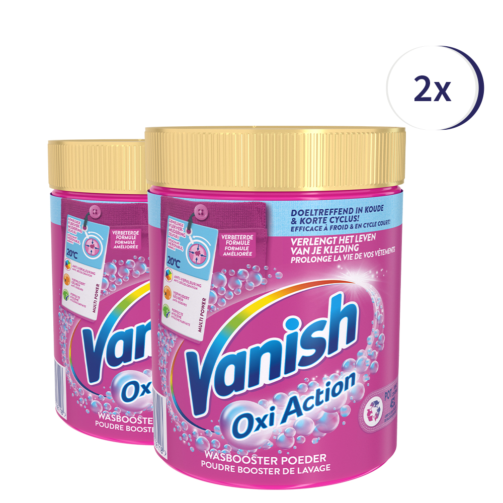 Vanish Oxi Action Colour Safe Wasbooster poeder - 1.0 kg x2