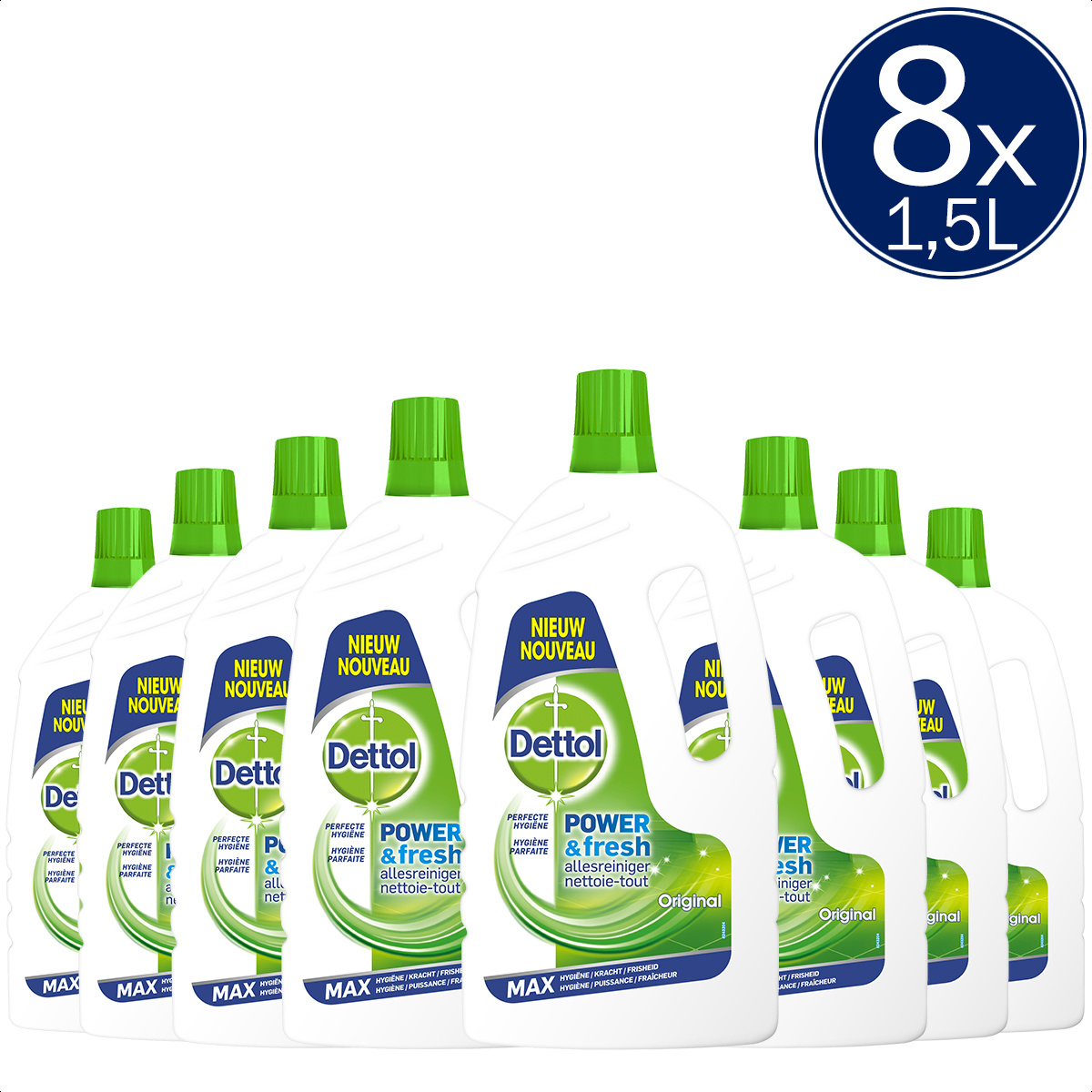 Dettol Allesreiniger Power & Fresh - Original - 1.5L x8
