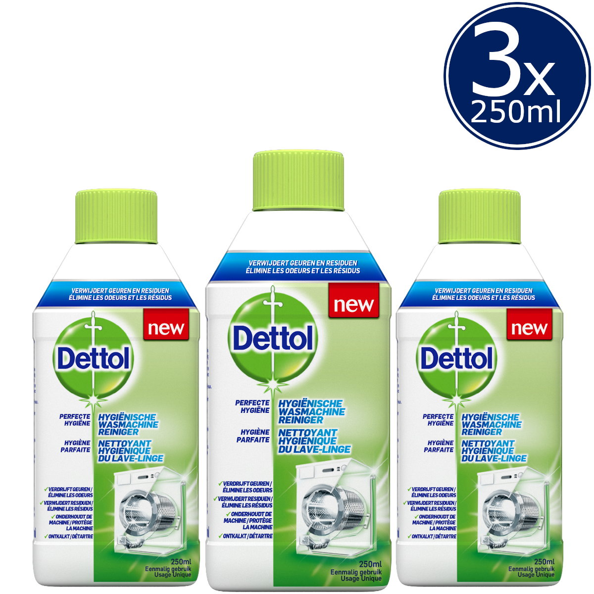 Dettol Wasmachine Reiniger Hygiëne - 250ml x3