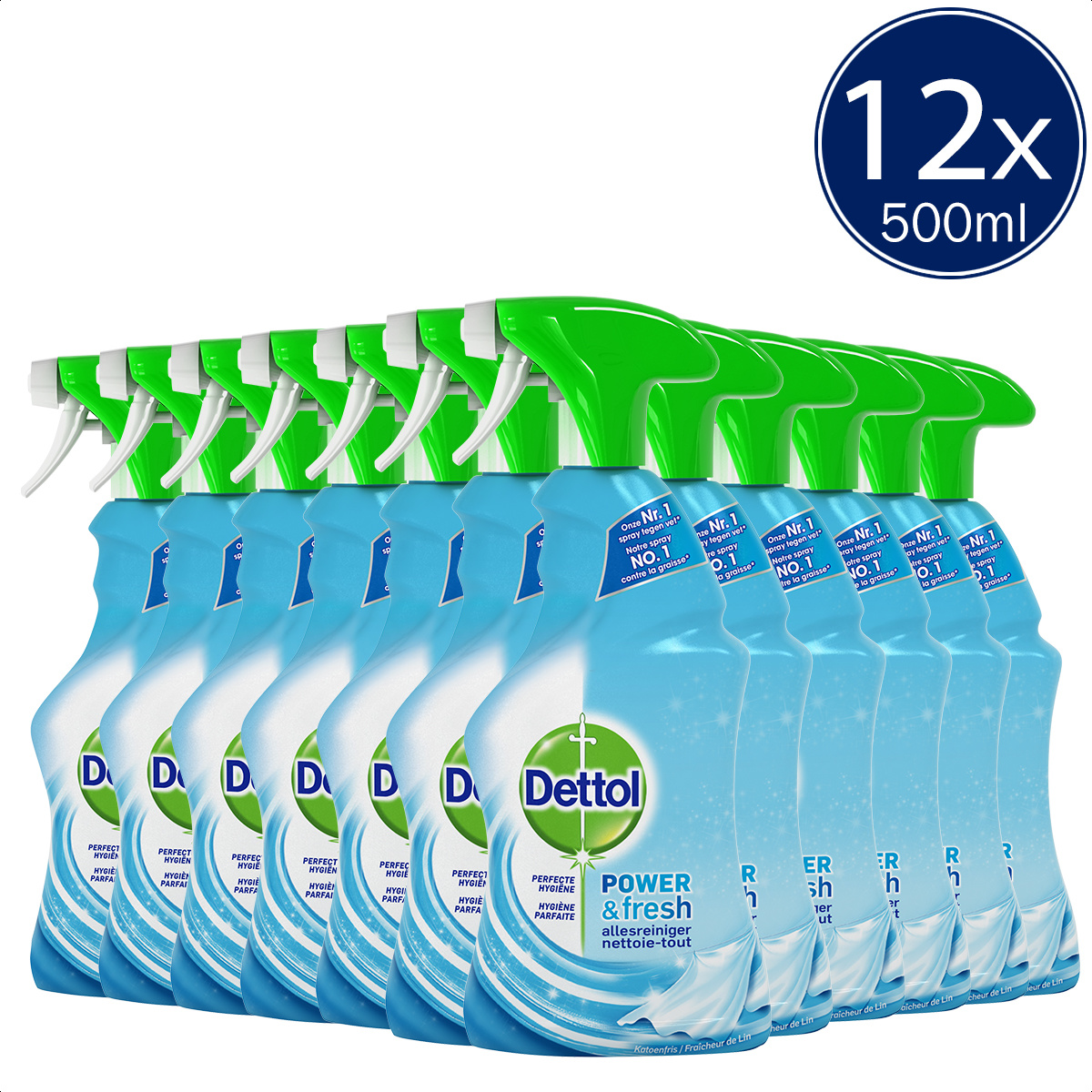 Dettol Allesreiniger Spray Power & Fresh - Katoenfris - 500ml x12