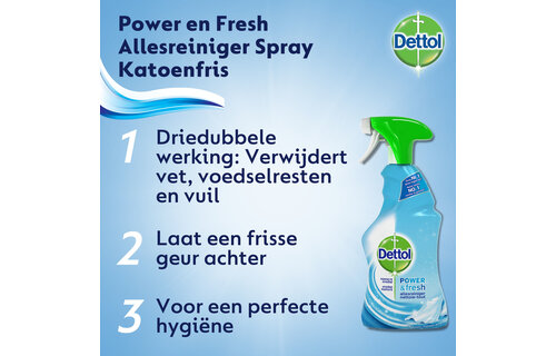 Dettol Allesreiniger Spray Power & Fresh - Katoenfris - 500ml x12