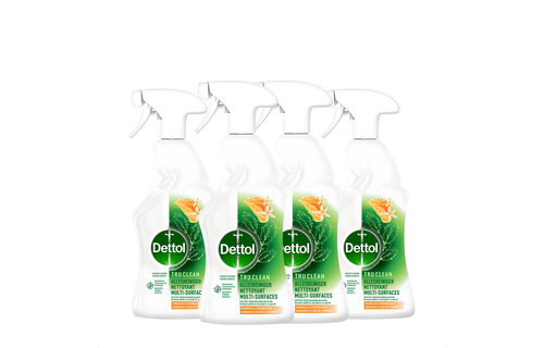 Dettol Allesreiniger Spray - Mandarijn & Citroenbloesem - 100% ingrediënten van natuurlijke oorsprong - 500 ml x4