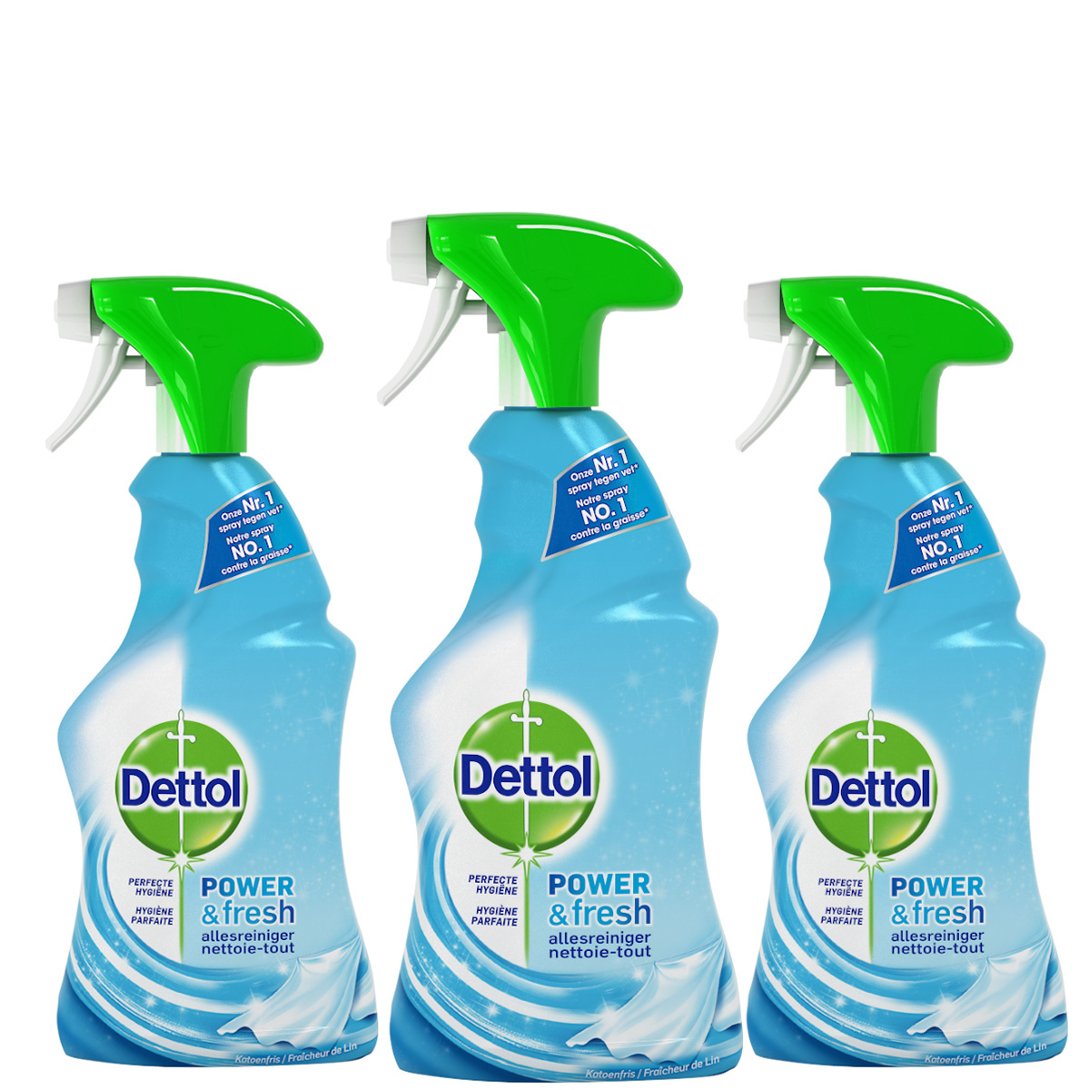 Dettol Allesreiniger Spray Power & Fresh - Katoenfris - 500ml x3