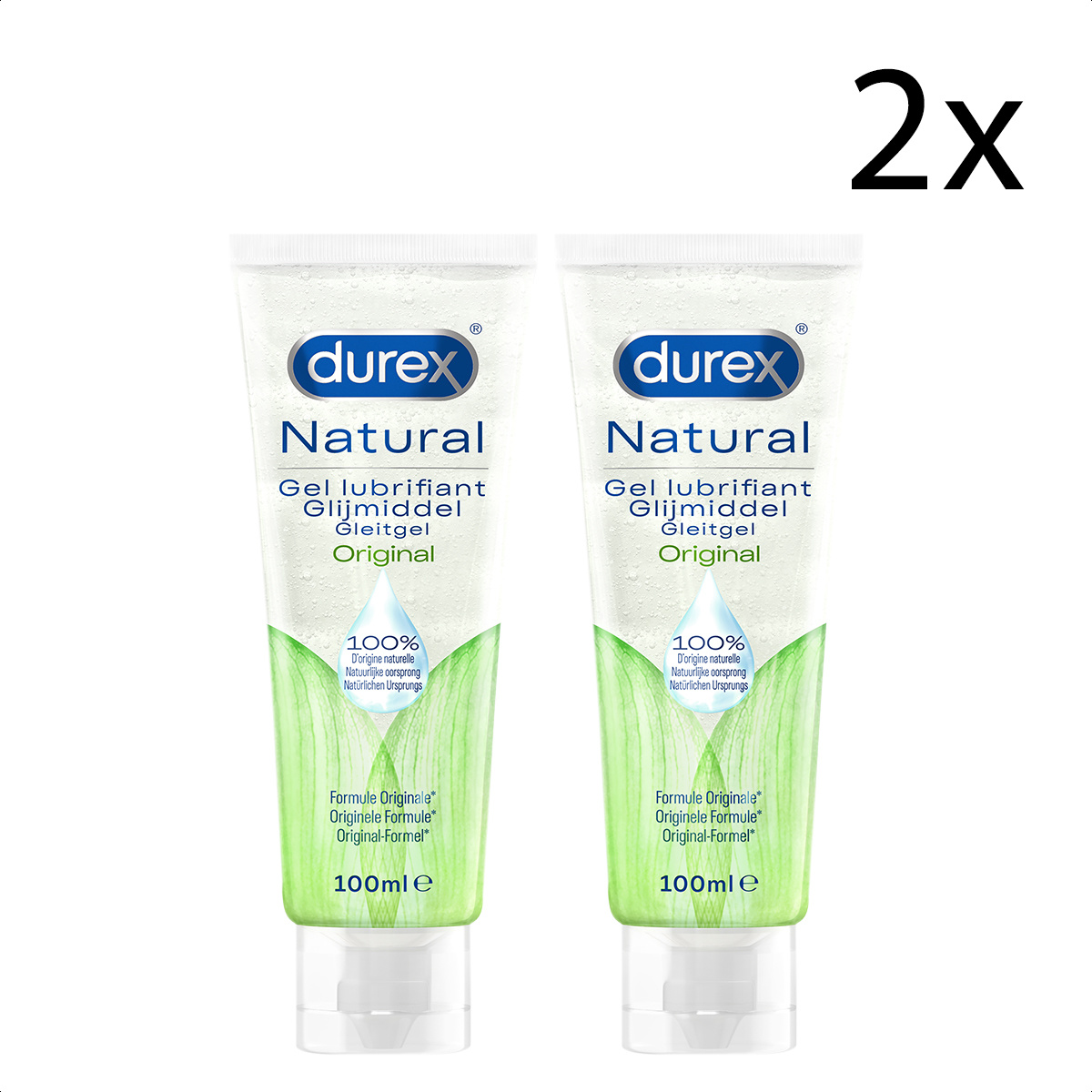 Durex Glijmiddel Natural - 100% natuurlijk - 100 ml x2