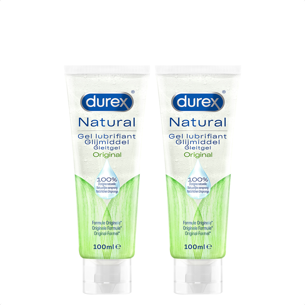 Durex Glijmiddel Natural - 100% natuurlijk - 100 ml x2