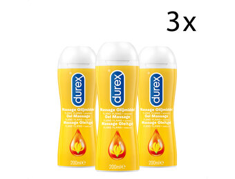 Durex Massage Olie en Glijmiddel 2-in-1 - Sensual met Ylang Ylang - 200ml x3