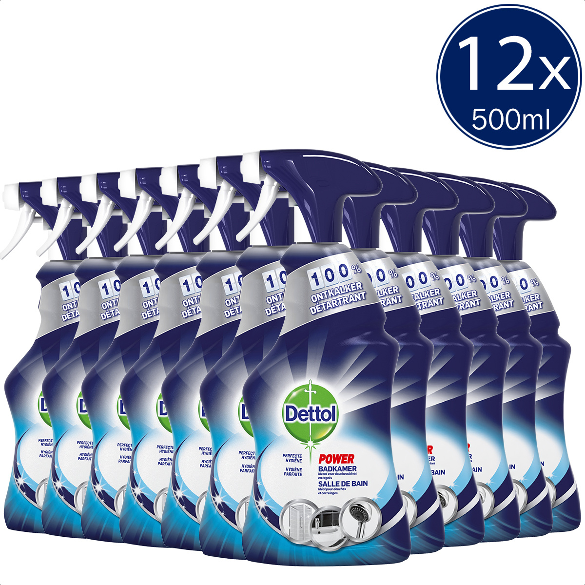 Dettol Allesreiniger Spray Power & Fresh - Badkamer - 500ml x12