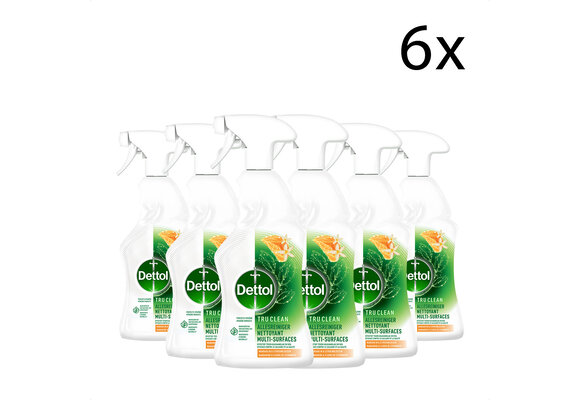Dettol Allesreiniger Spray - Mandarijn &amp; Citroenbloesem - 100% ingrediënten van natuurlijke oorsprong - 500 ml x6