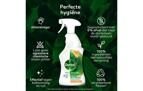 Dettol Allesreiniger Spray - Mandarijn & Citroenbloesem - 100% ingrediënten van natuurlijke oorsprong - 500 ml x6