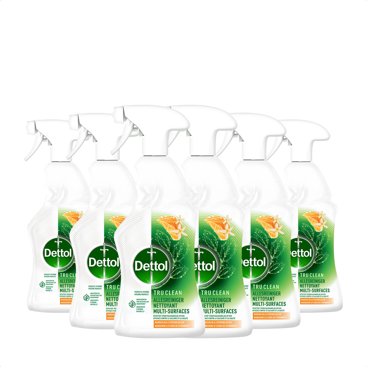 Dettol Allesreiniger Spray - Mandarijn & Citroenbloesem - 100% ingrediënten van natuurlijke oorsprong - 500 ml x6