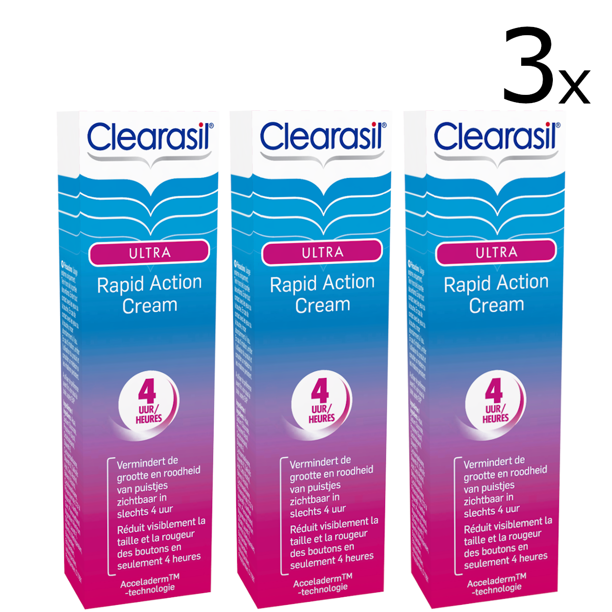 Clearasil Behandelingscreme Ultra Rapid Action Cream 15ml x3