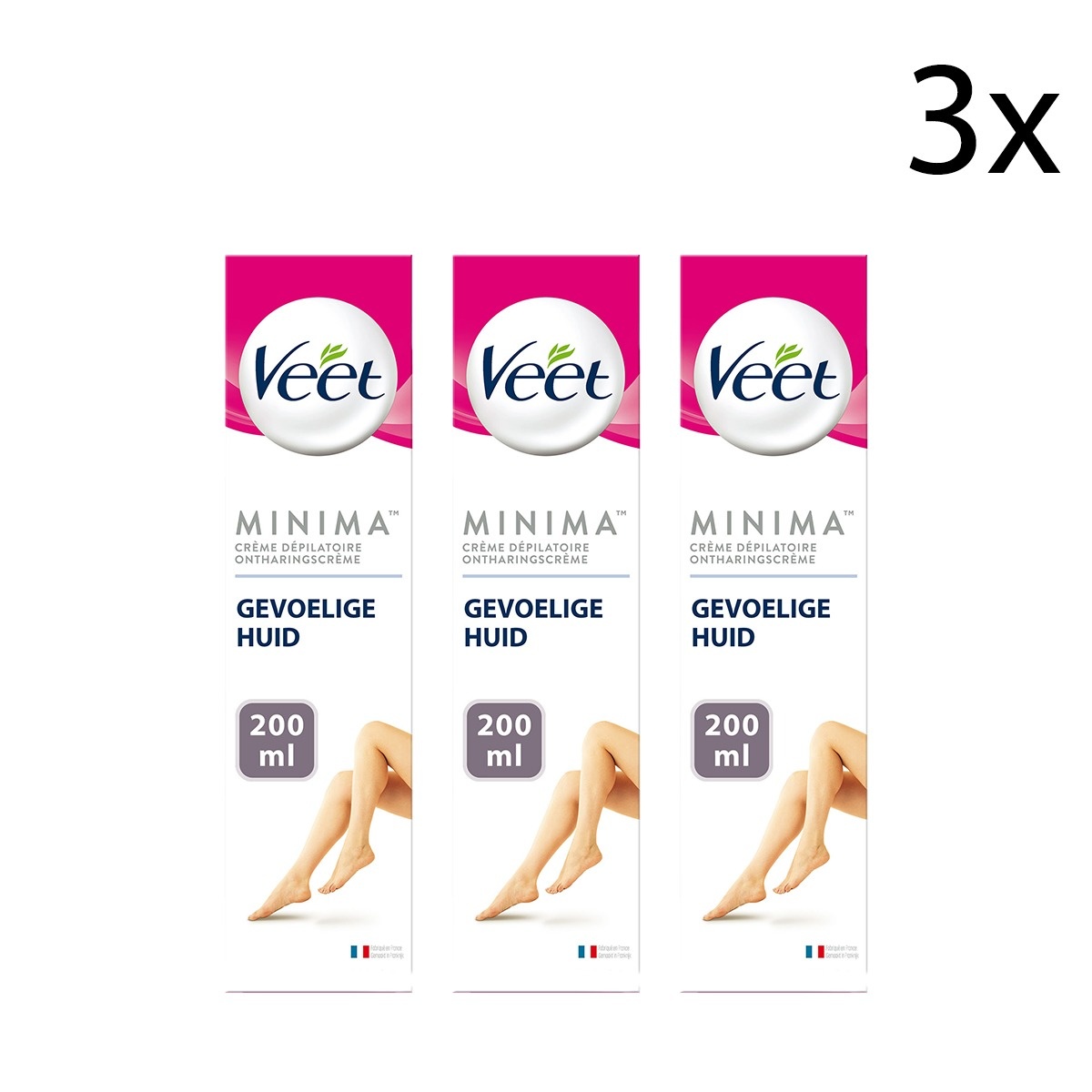 Veet Ontharingscreme - Gevoelige Huid - Minima - 200ml x3