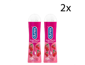 Durex Glijmiddel Crazy Cherry - Kers - waterbasis - 100ML x2