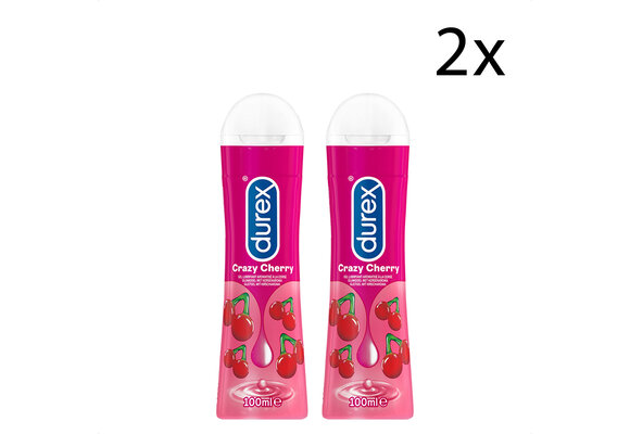 Durex Glijmiddel Crazy Cherry - Kers - waterbasis - 100ML x2