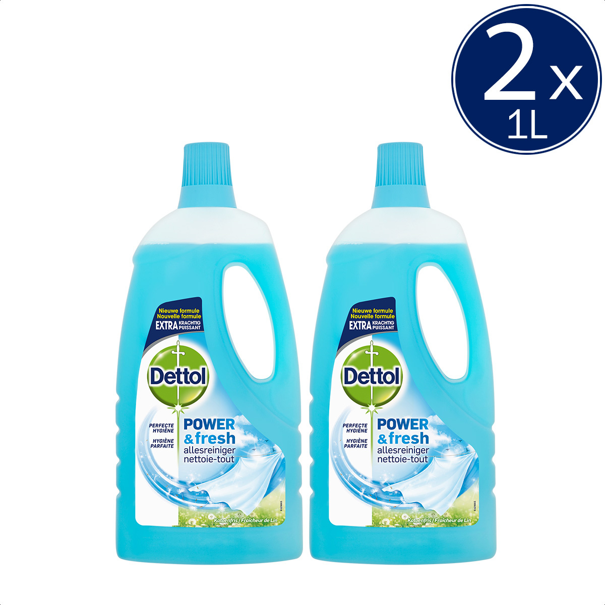 Dettol Allesreiniger Power & Fresh - Katoenfris - 1L x2