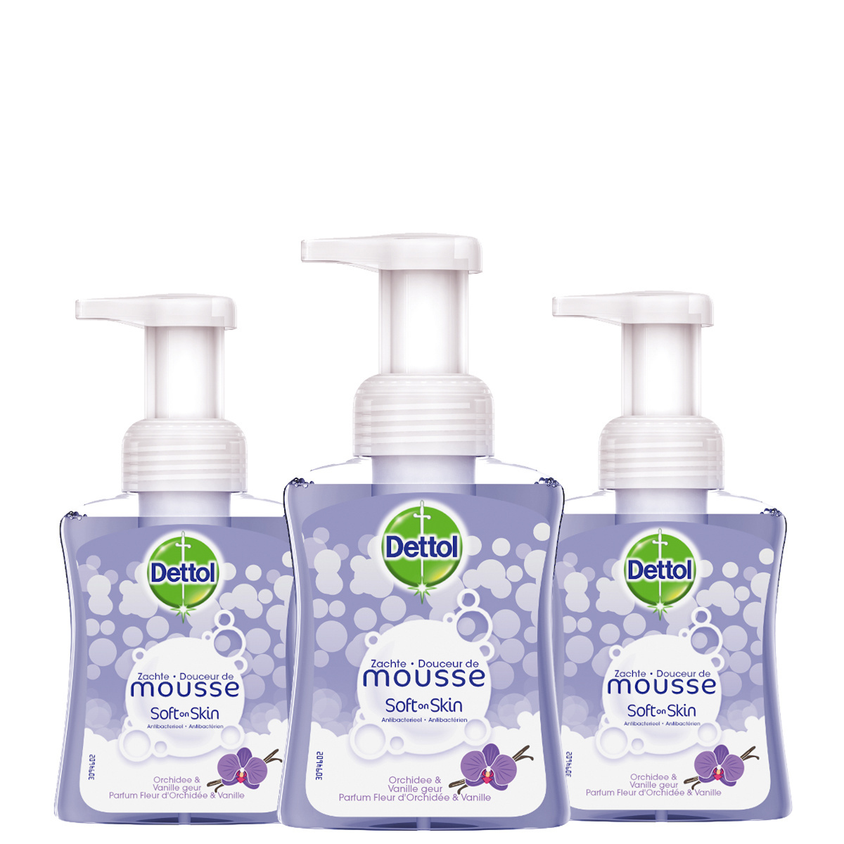 Dettol Handzeep Zachte Mousse - Orchidee & Vanille - 250ml x3