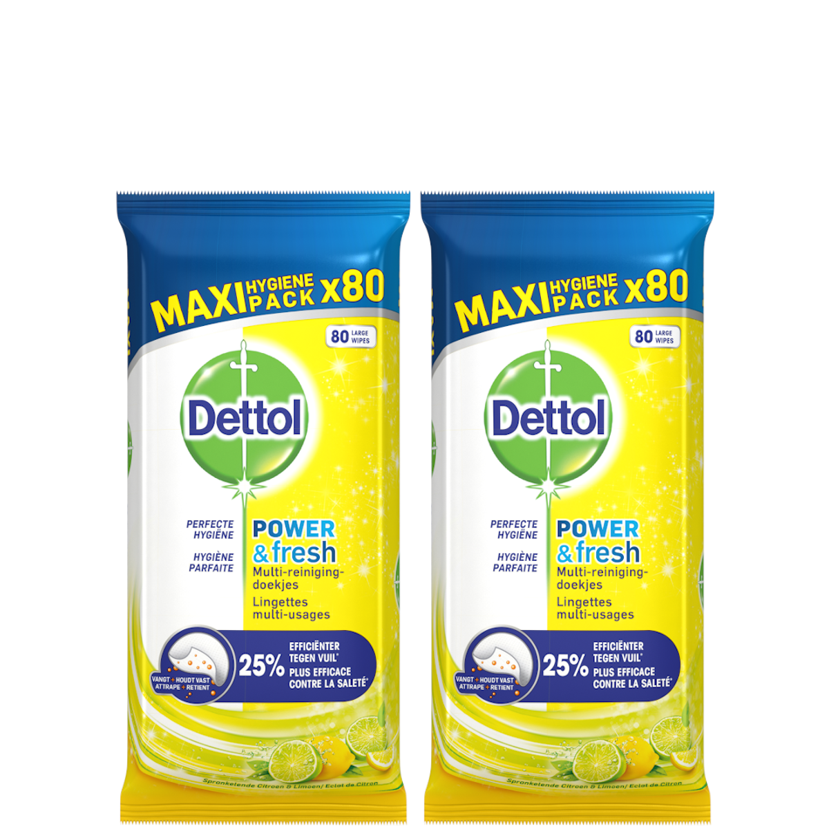 Dettol Schoonmaakdoekjes Power & Fresh - Citrus - 80 stuks