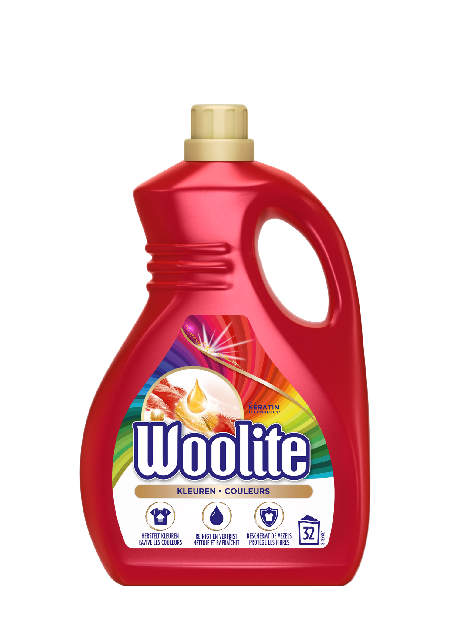 Woolite Kleuren Wasmiddel voor Gekleurde Was met Keratine - 1,9L