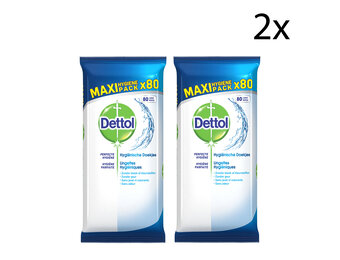 Dettol Schoonmaakdoekjes Power & Fresh - Cleanser - 80 stuks x2
