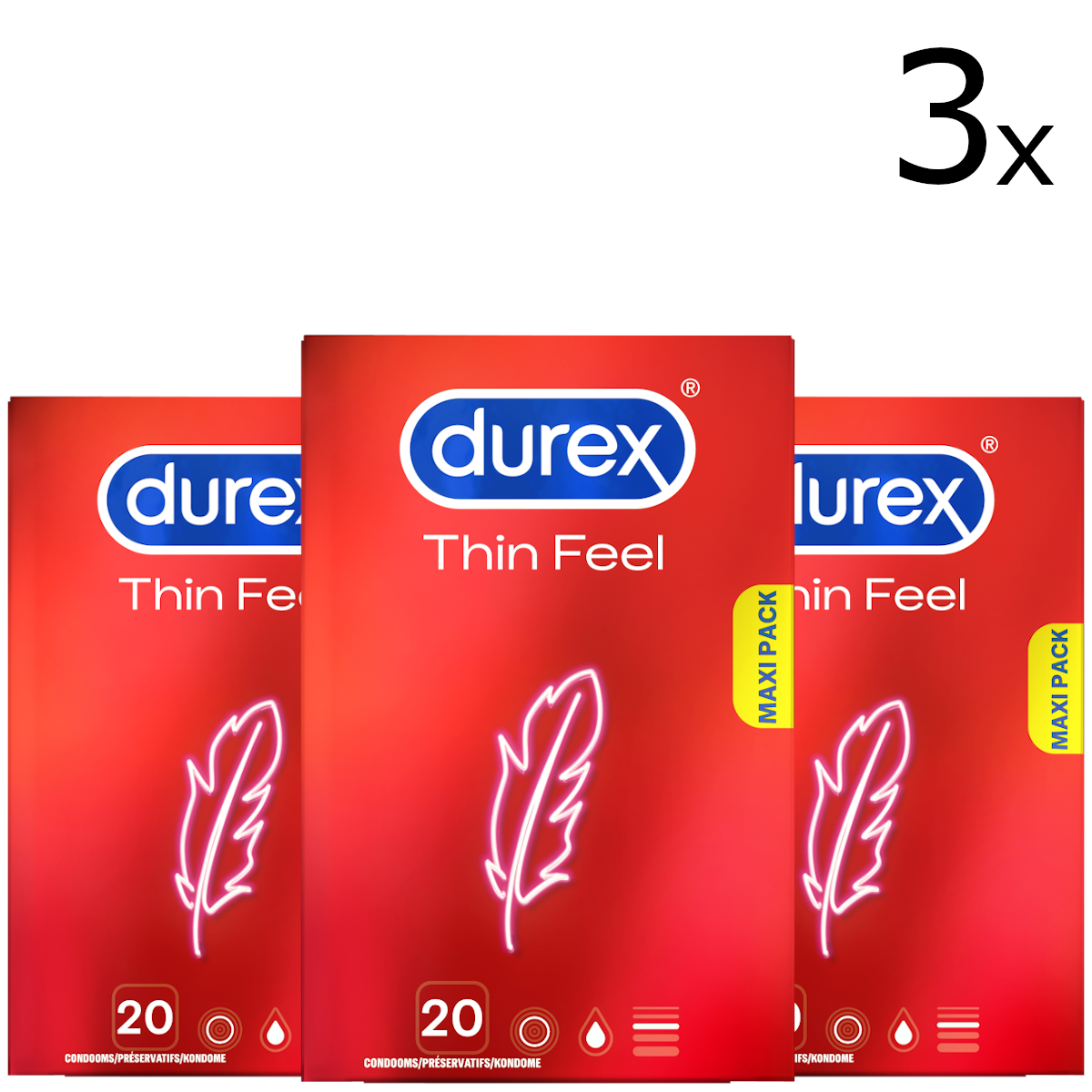 Durex Condooms Thin Feel 20st x3