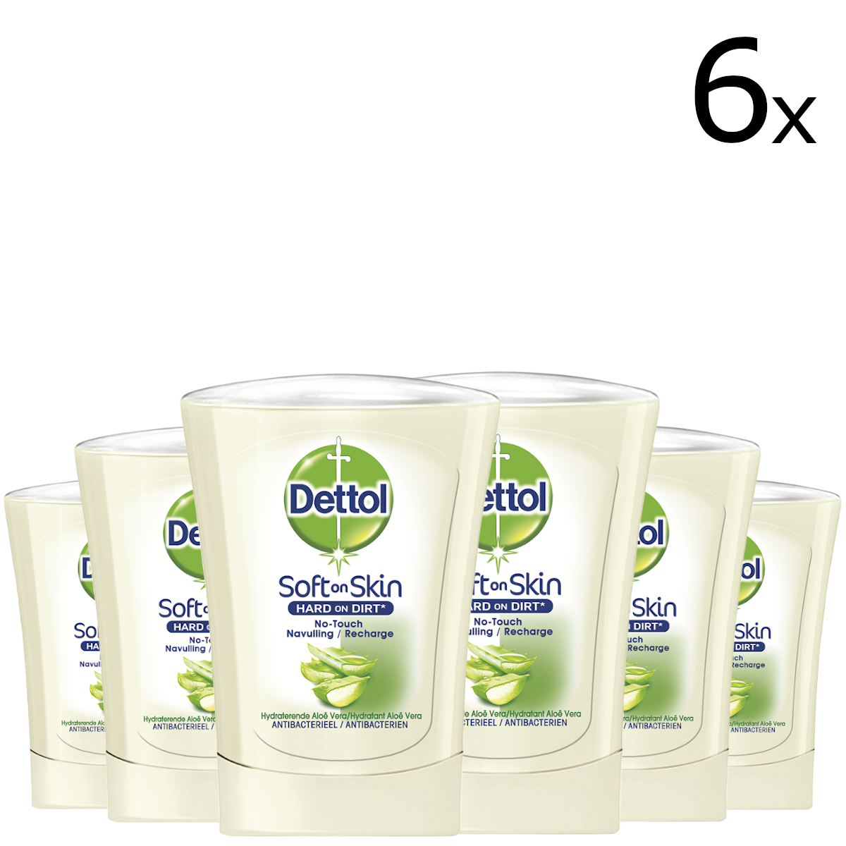 Dettol No Touch Refill Hydrating Aloe Vera 250ML - 6 Stuks - Voordeelverpakking