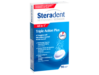 Steradent Kunstgebit Reiniger - Triple Action Plus - 90 stuks