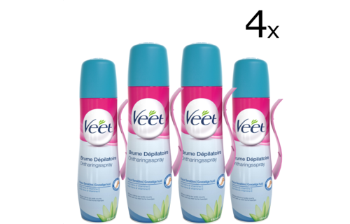 Veet Ontharingsspray - Gevoelige huid - 150ml x4