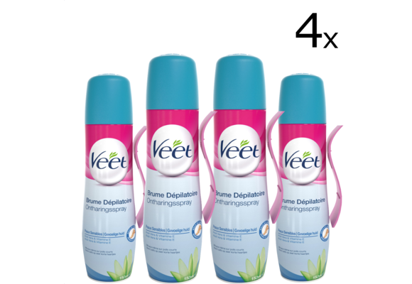 Veet Ontharingsspray - Gevoelige huid - 150ml x4