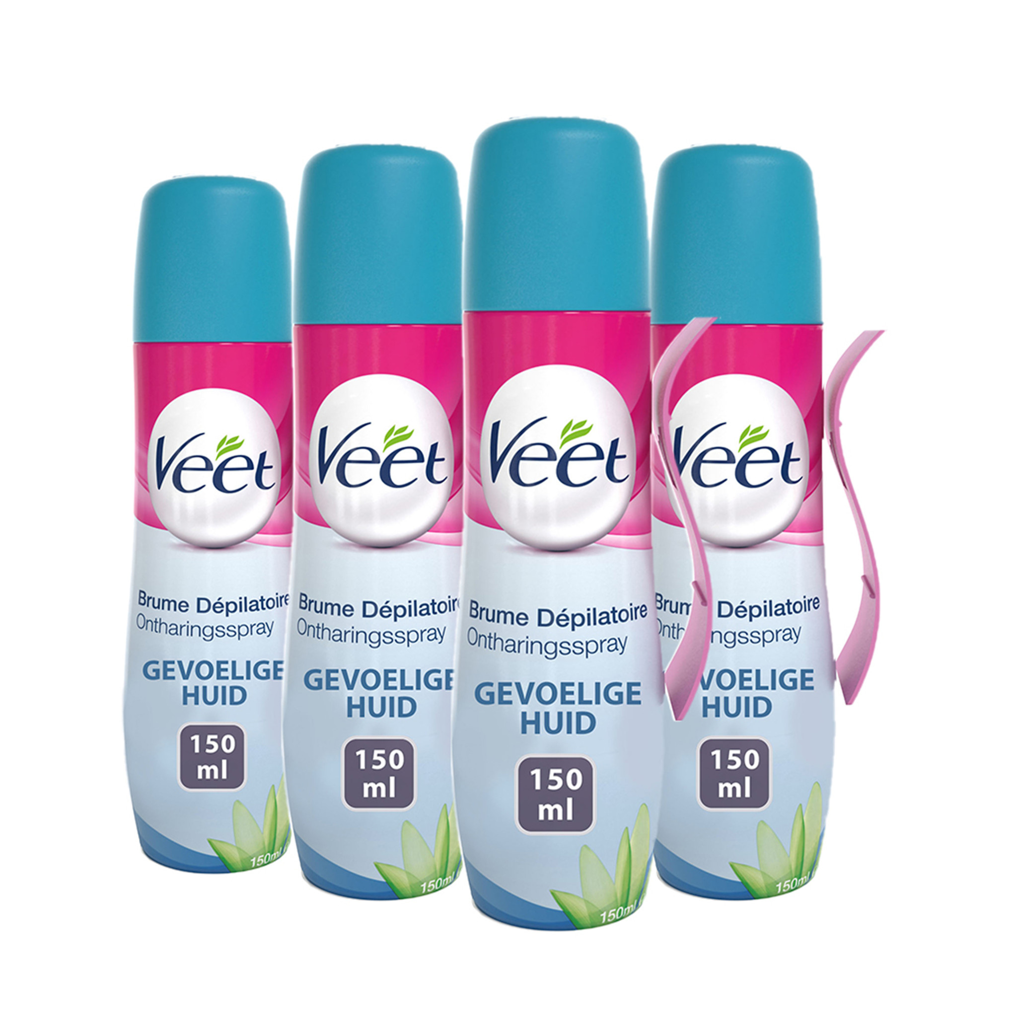 Veet Ontharingsspray - Gevoelige huid - 150ml x4