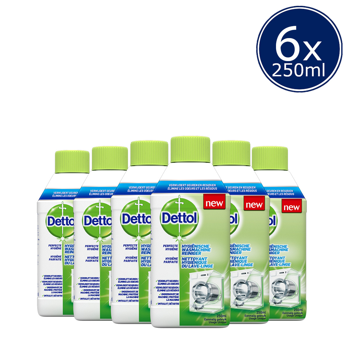 Dettol Wasmachine Reiniger Hygiëne - 250ml x6