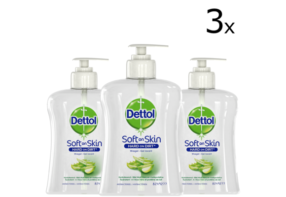 Dettol Handzeep - Verzachtend – Aloe Vera - 250ml x3