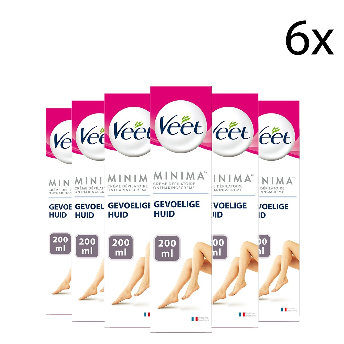 Veet Ontharingscreme - Gevoelige Huid - Minima - 200ml x6