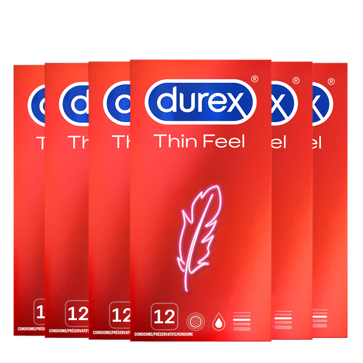 Durex Condooms Feel Thin 12st x6