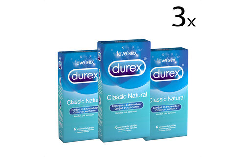 Durex Condooms Classic Natural 6st x3