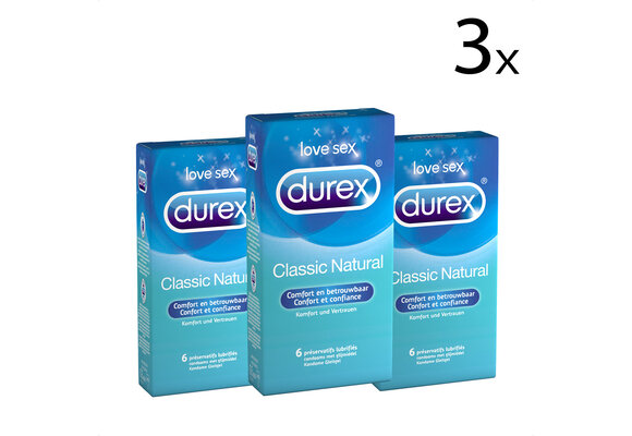Durex Condooms Classic Natural 6st x3