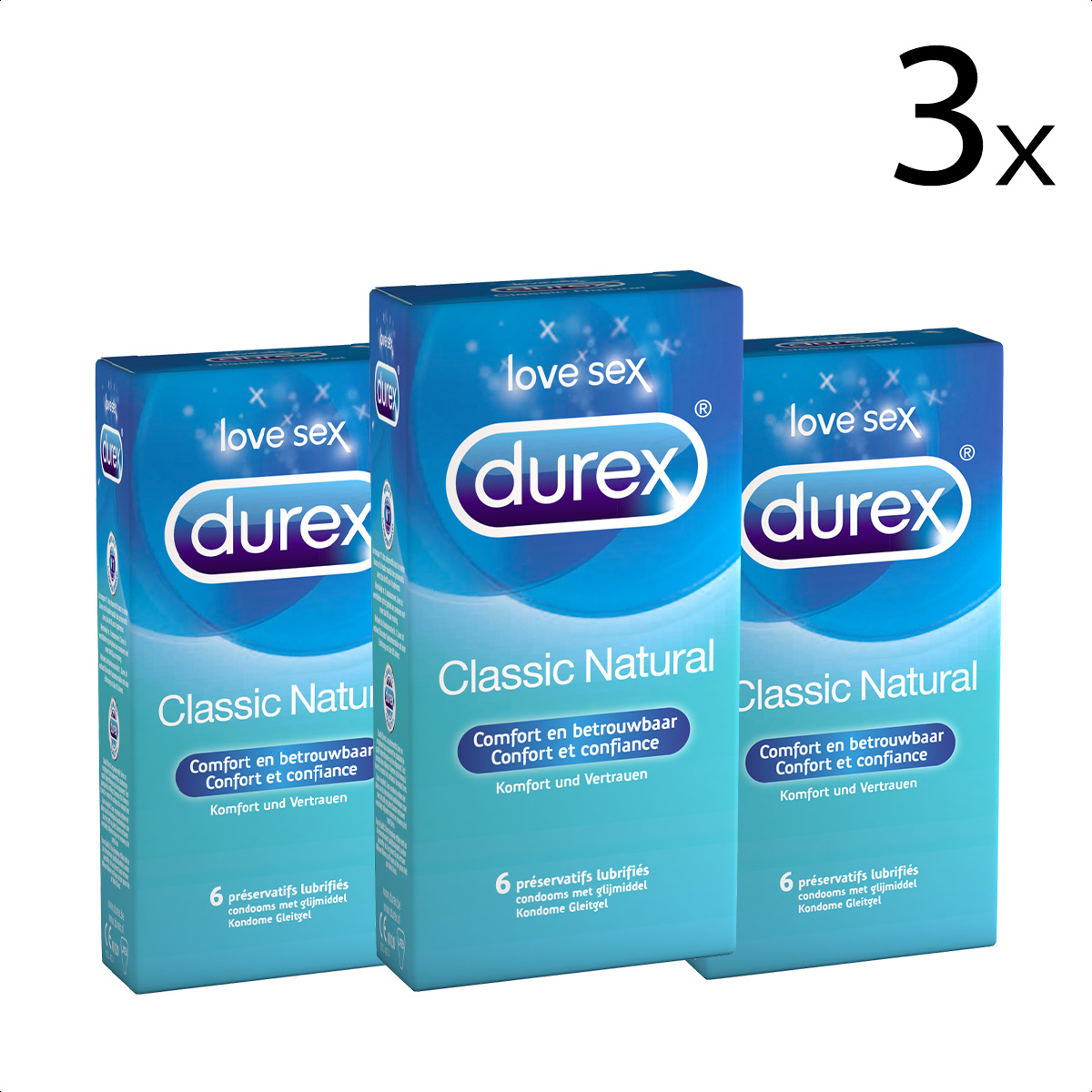 Durex Condooms Classic Natural 6st x3